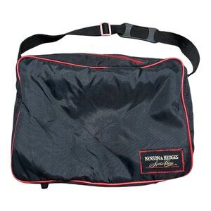 Vintage Benson & Hedges Barware Travel Bag with 4 Flutes, Black/Red